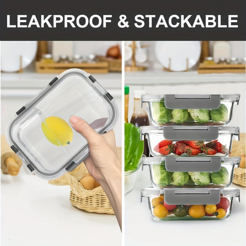 Set of 21pcs (10 Containers + 10 Lids + 1 Dishcloth) for Preparing Christmas Meals, Featuring Food Storage Containers with Snap-Lock Lids. These Sealed Lunch Containers Are Suitable for Microwave, Oven, Refrigerator, And Dishwasher Use