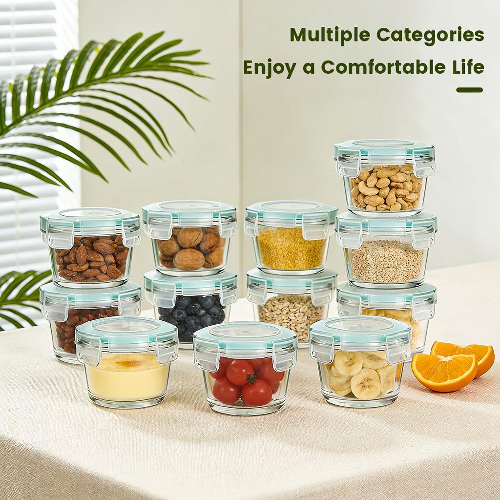 12pcs Thickened Storage Containers with Lids | Leak Proof Airtight Bento Boxes for Microwave, Oven, Freezer, and Dishwasher | Rectangular Shape, Clip-on Closure, Microwave Safe, Reusable by JIASLING
