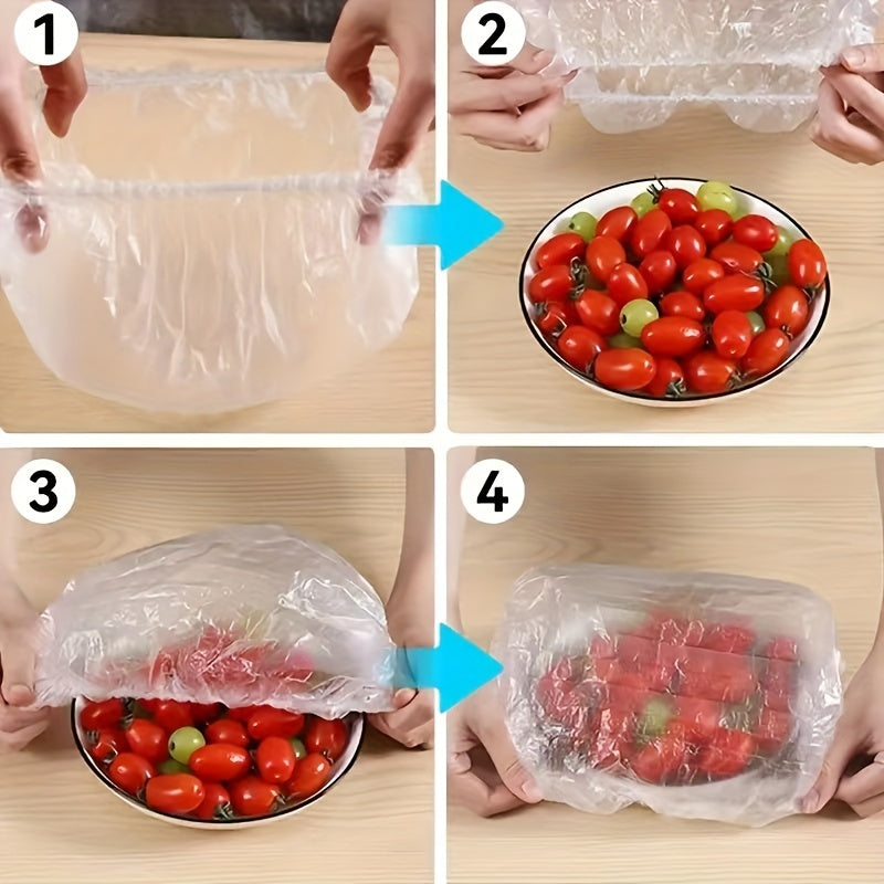 400pcs of oversized food grade plastic cling film cover- stretchable and reusable elastic food cover| transparent bowl and plate cover| odorless kitchen film, suitable for barbecue, restaurants, household use, as well as Halloween, Saint Nicho, Party