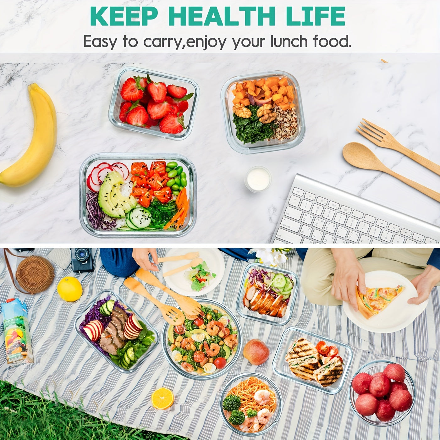 A 34pcs Collection of Glass Food Storage Containers Complete with Lids, Featuring Airtight Meal Prep Options (17 Containers And 17 Lids), Designed to Be Leak-Proof, Bpa-Free, And Safe for Use in The Microwave, Oven, Freezer, And Dishwasher