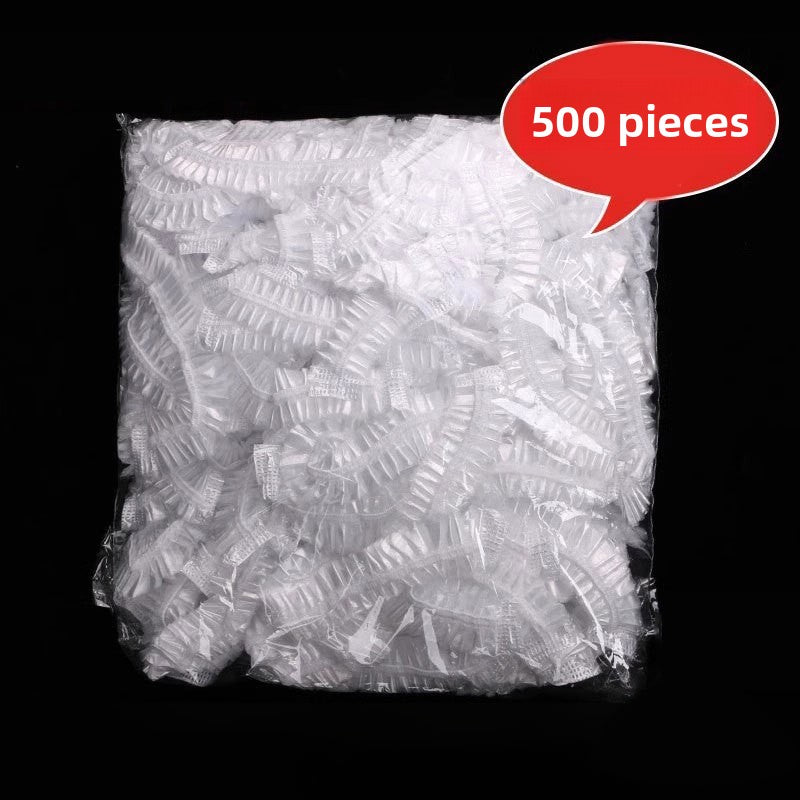 500pcs Reusable Thickened Elastic Food Grade Plastic Wrap - Tight Household Fresh Keeper, Transparent Stretchable Plastic Dish Sealing Cover for Kitchen and Restaurant