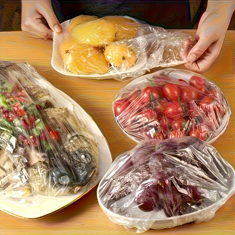 300pcs Reusable Elastic Food Wraps, Stretchable, Leak-Proof, Transparent Seal, Suitable for Kitchen And Home Use, And Odorless, a Substitute for Aluminum Foil And Plastic Film.