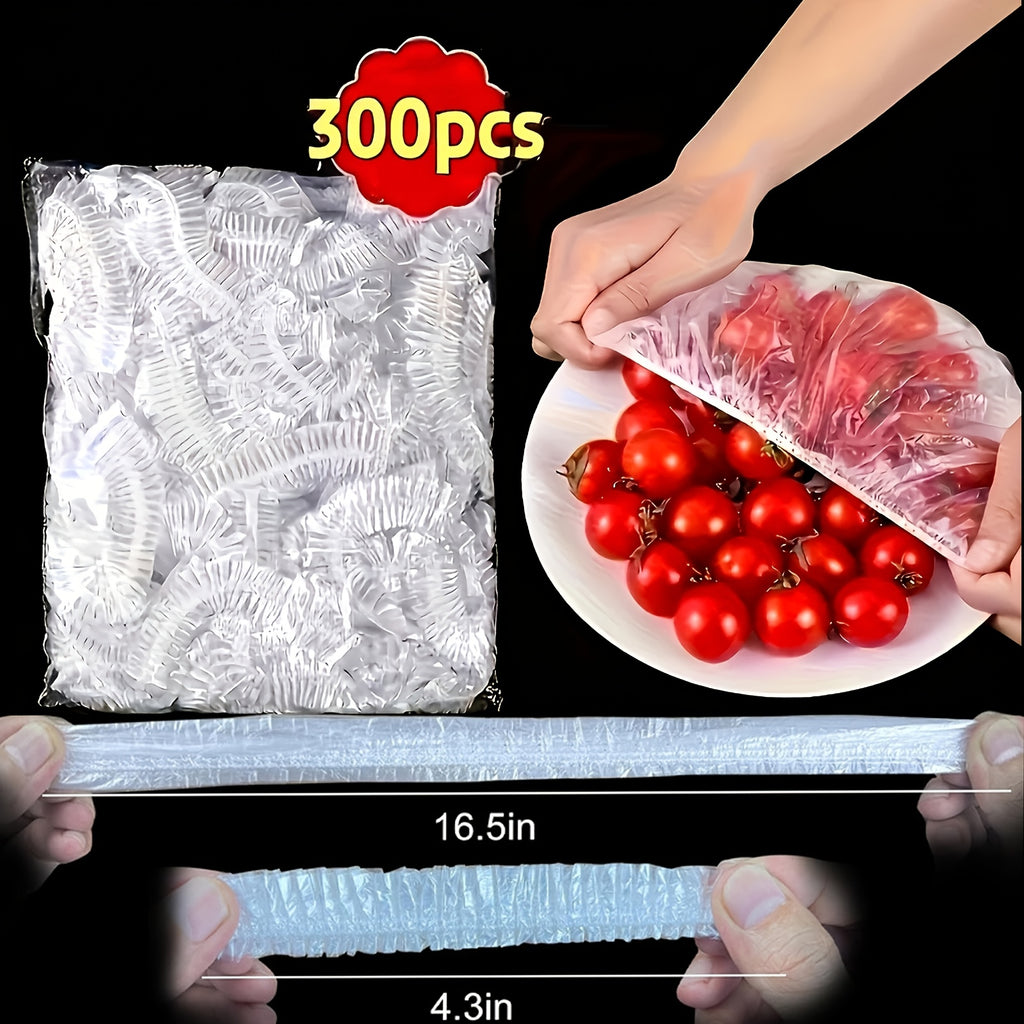 300pcs Reusable Elastic Food Wraps, Stretchable, Leak-Proof, Transparent Seal, Suitable for Kitchen And Home Use, And Odorless, a Substitute for Aluminum Foil And Plastic Film.