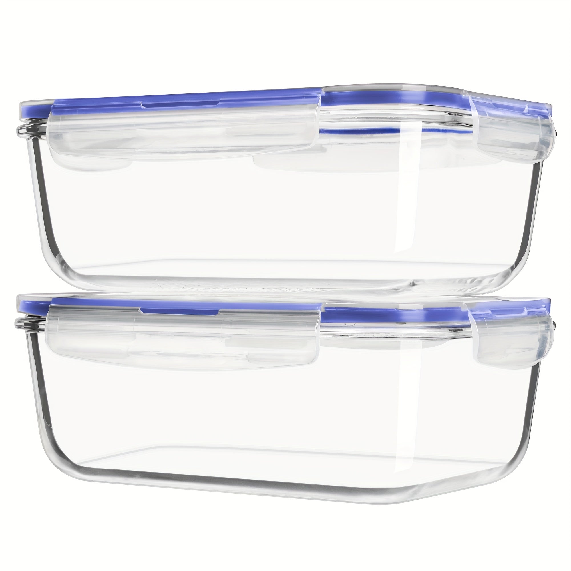 2Pack 1860ml\u002F 63oz Large Glass Storage Containers With Lids, Baking Container With Snap Airtight Lids For Microwave, Oven, Meal Prep Food Container Set, Leak Proof, For Freezer, Dishwasher