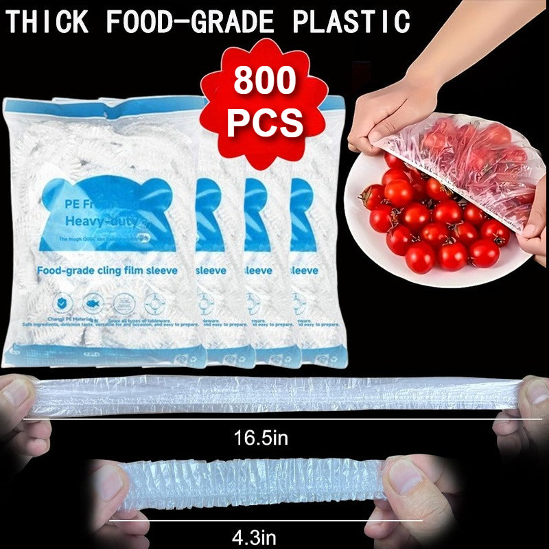 800-Pack Premium Reusable Food Covers | Thick Transparent Plastic with Elastic Seal | Airtight Freshness & Dust\u002FBacteria Blocking | For Bowls\u002FPlates\u002FContainers | Ideal for Fridge\u002FPantry Storage | Individually Packed Value Set