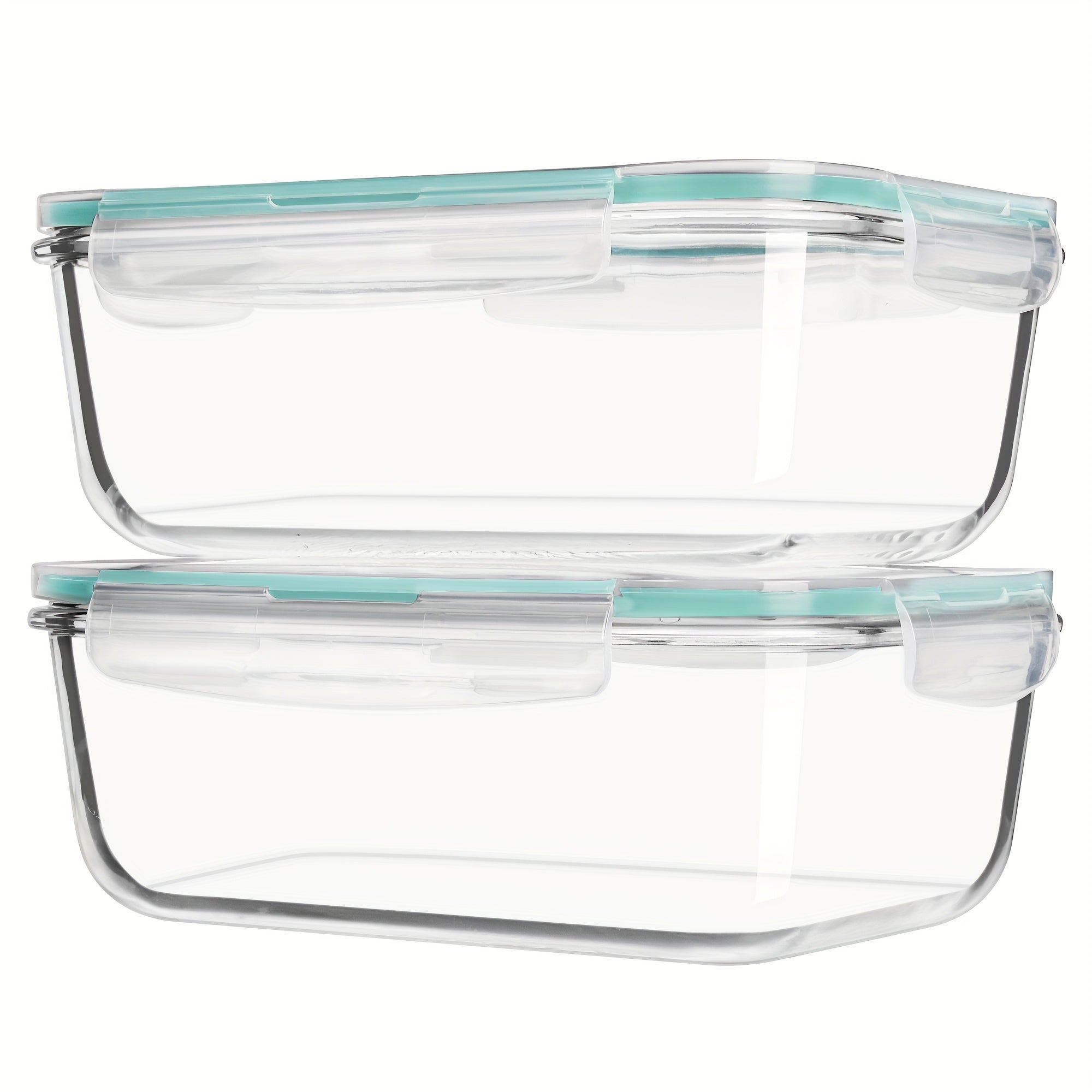 2Pack 1860ml\u002F 63oz Large Glass Storage Containers With Lids, Baking Container With Snap Airtight Lids For Microwave, Oven, Meal Prep Food Container Set, Leak Proof, For Freezer, Dishwasher