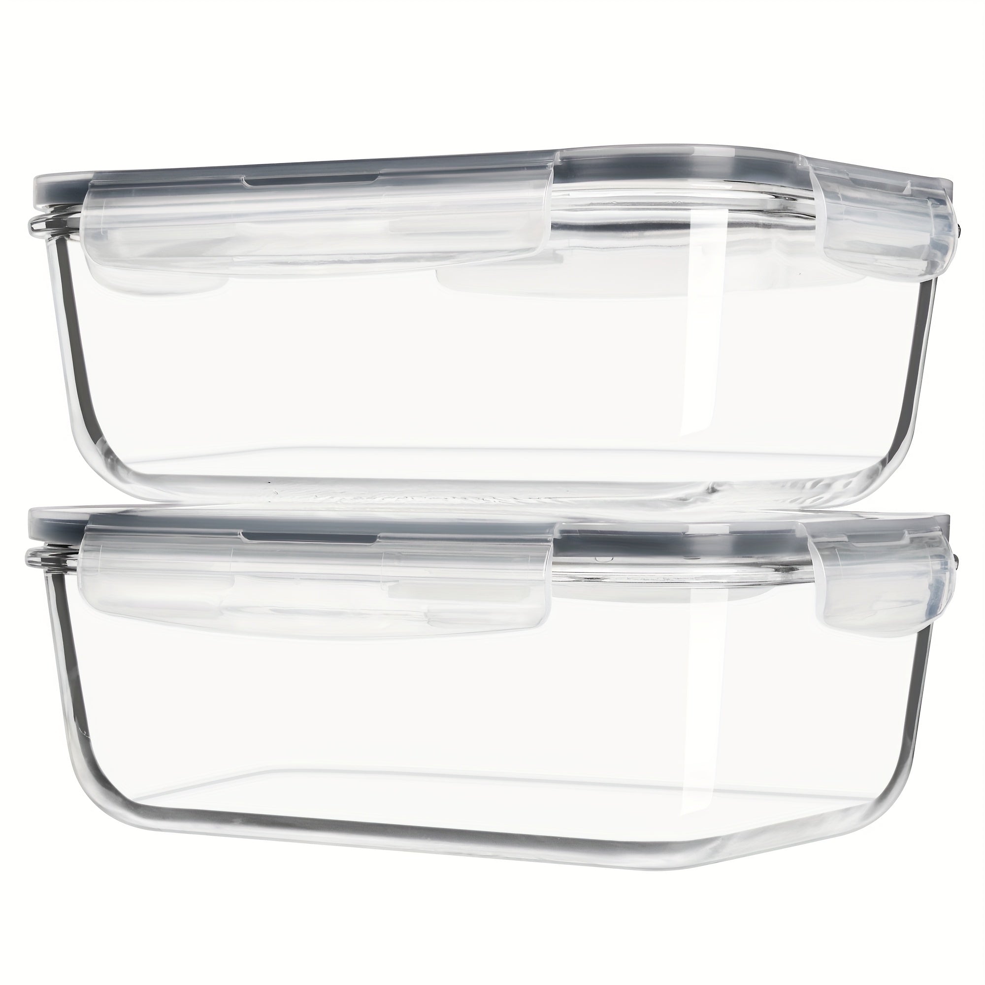 2Pack 1860ml\u002F 63oz Large Glass Storage Containers With Lids, Baking Container With Snap Airtight Lids For Microwave, Oven, Meal Prep Food Container Set, Leak Proof, For Freezer, Dishwasher