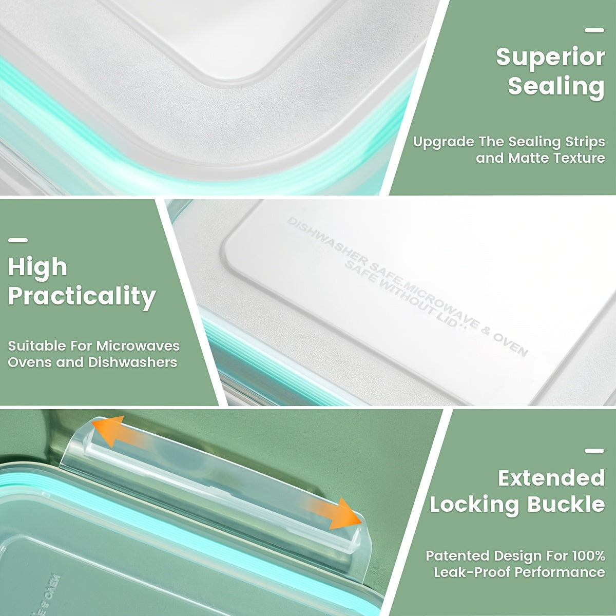 16pcs Sealed Glass Food Storage Containers, Lunch Boxes, Microwave Ovens, Ovens - Perfect For Salads, Fruits, Vegetables, And Sandwiches, Lunch Boxes | Sealed Storage | Durable Glass, Food Storage Containers (8 Lids+8 Containers)