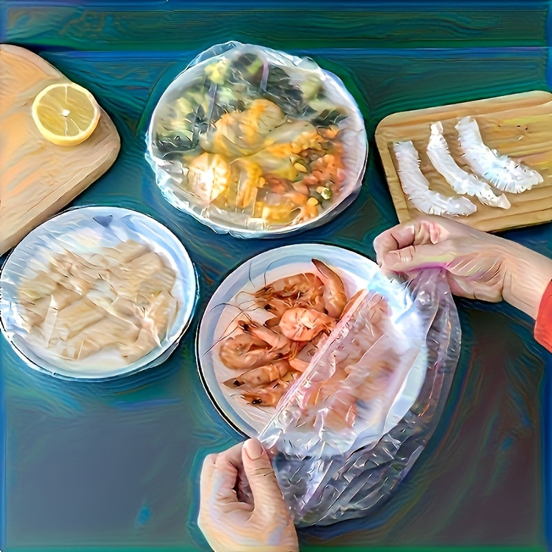 300pcs Reusable Elastic Food Wraps, Stretchable, Leak-Proof, Transparent Seal, Suitable for Kitchen And Home Use, And Odorless, a Substitute for Aluminum Foil And Plastic Film.