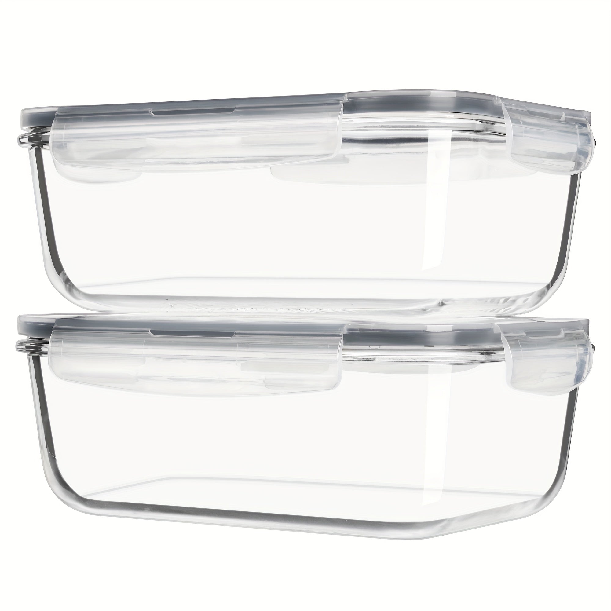 2Pack 1860ml\u002F 63oz Large Glass Storage Containers With Lids, Baking Container With Snap Airtight Lids For Microwave, Oven, Meal Prep Food Container Set, Leak Proof, For Freezer, Dishwasher