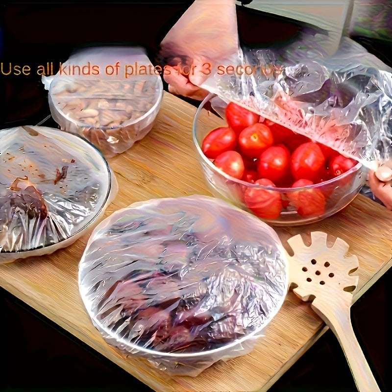 300pcs Reusable Elastic Food Wraps, Stretchable, Leak-Proof, Transparent Seal, Suitable for Kitchen And Home Use, And Odorless, a Substitute for Aluminum Foil And Plastic Film.