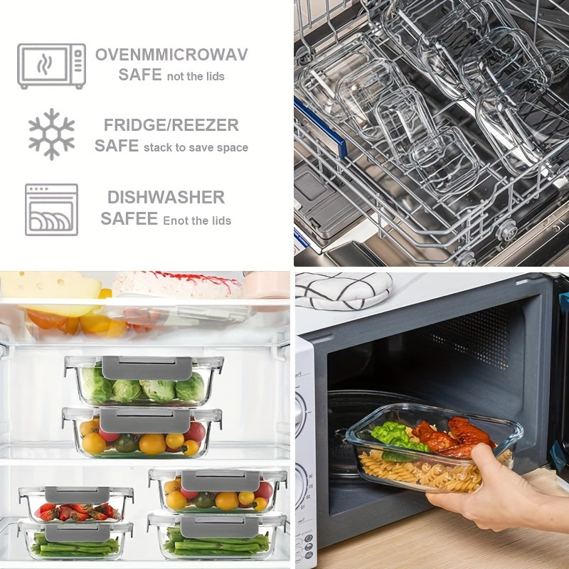 Set of 21pcs (10 Containers + 10 Lids + 1 Dishcloth) for Preparing Christmas Meals, Featuring Food Storage Containers with Snap-Lock Lids. These Sealed Lunch Containers Are Suitable for Microwave, Oven, Refrigerator, And Dishwasher Use