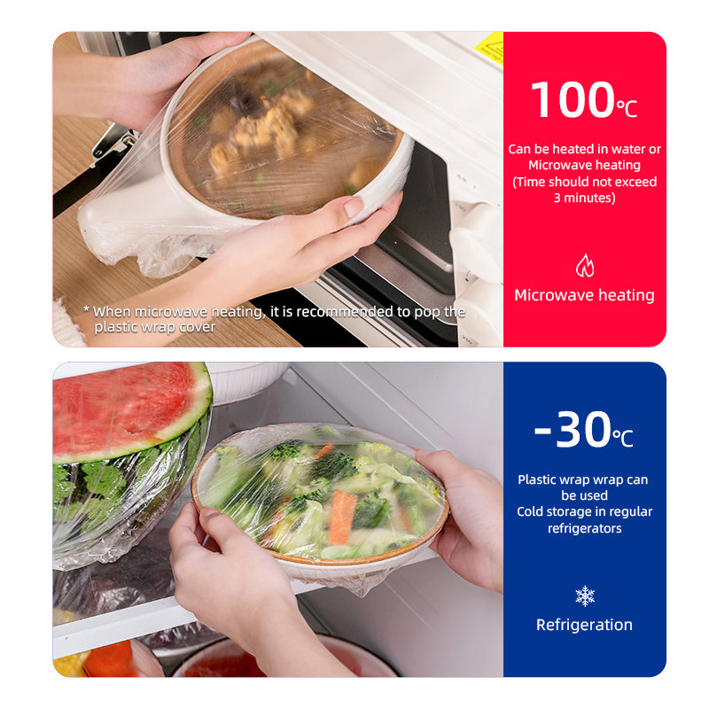 Multifunctional Cling Film Food Grade Cling Film | Multifunctional Disposable Cling Bag, Dustproof & Stretchable Cling Cover for Kitchen Leftovers, Fruits, Picnics & Travel
