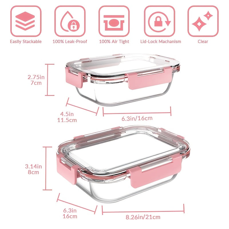 Stackable 20pcs Glass Food Container (10 Lids + 10 Containers) - Multi-purpose Meal Prep And Pantry. with Airtight Lids, Oven, Microwave, Refrigerator And Dishwasher Safe. Durable, Space-saving Design Improves Heating Efficiency And Organization.