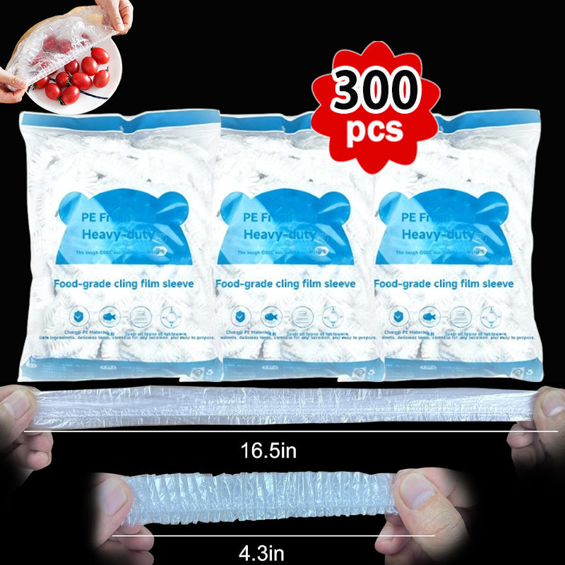 300pcs Reusable Elastic Food Wraps, Stretchable, Leak-Proof, Transparent Seal, Suitable for Kitchen And Home Use, And Odorless, a Substitute for Aluminum Foil And Plastic Film.