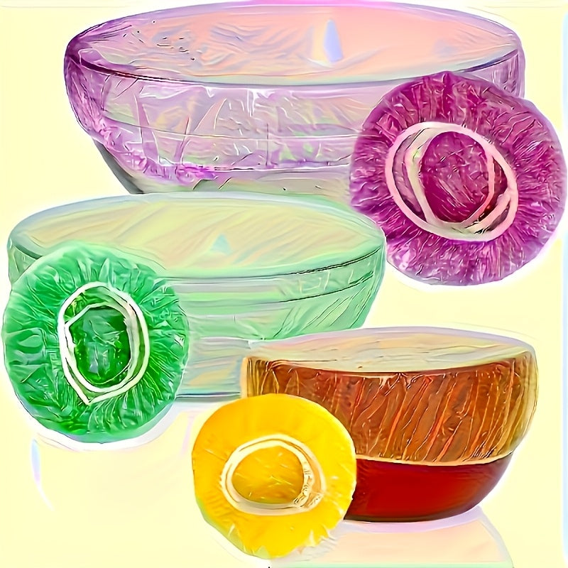 300pcs Reusable Elastic Food Wraps, Stretchable, Leak-Proof, Transparent Seal, Suitable for Kitchen And Home Use, And Odorless, a Substitute for Aluminum Foil And Plastic Film.